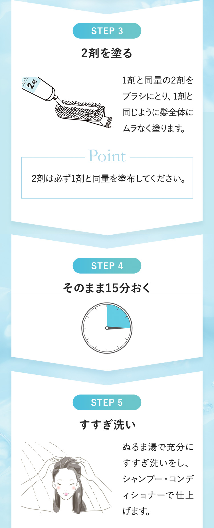 STEP3 2剤を塗る