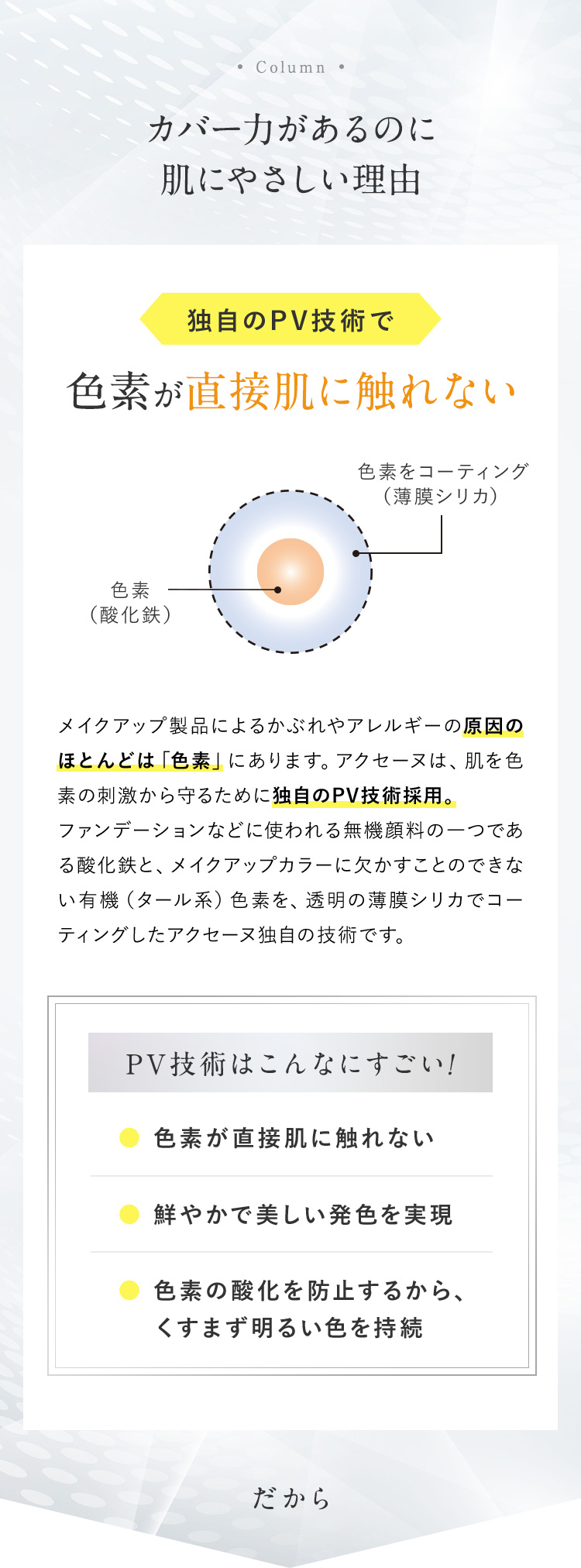 カバー力があるのに肌にやさしい理由